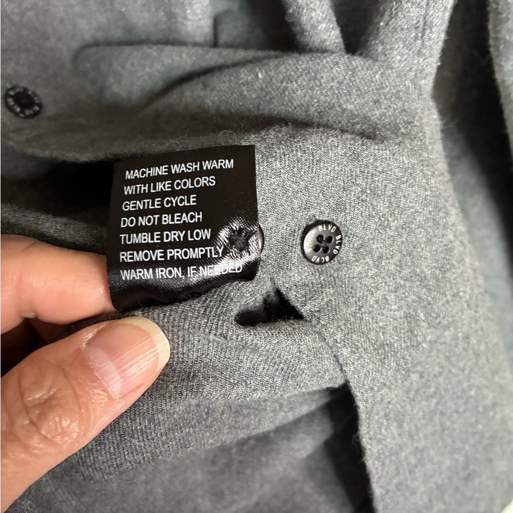 BLVD Dark Gray Casual Button Down Shirt - Picture 10 of 10